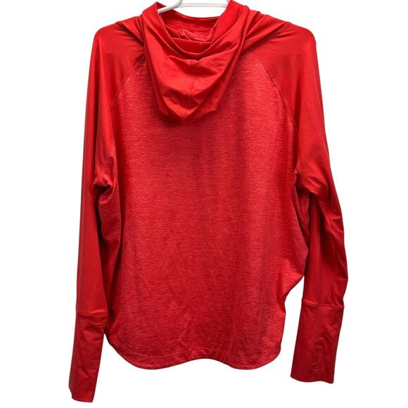 Brooks Long Sleeve Funnel Neck Hooded Shirt Coral Size M - Picture 2 of 6